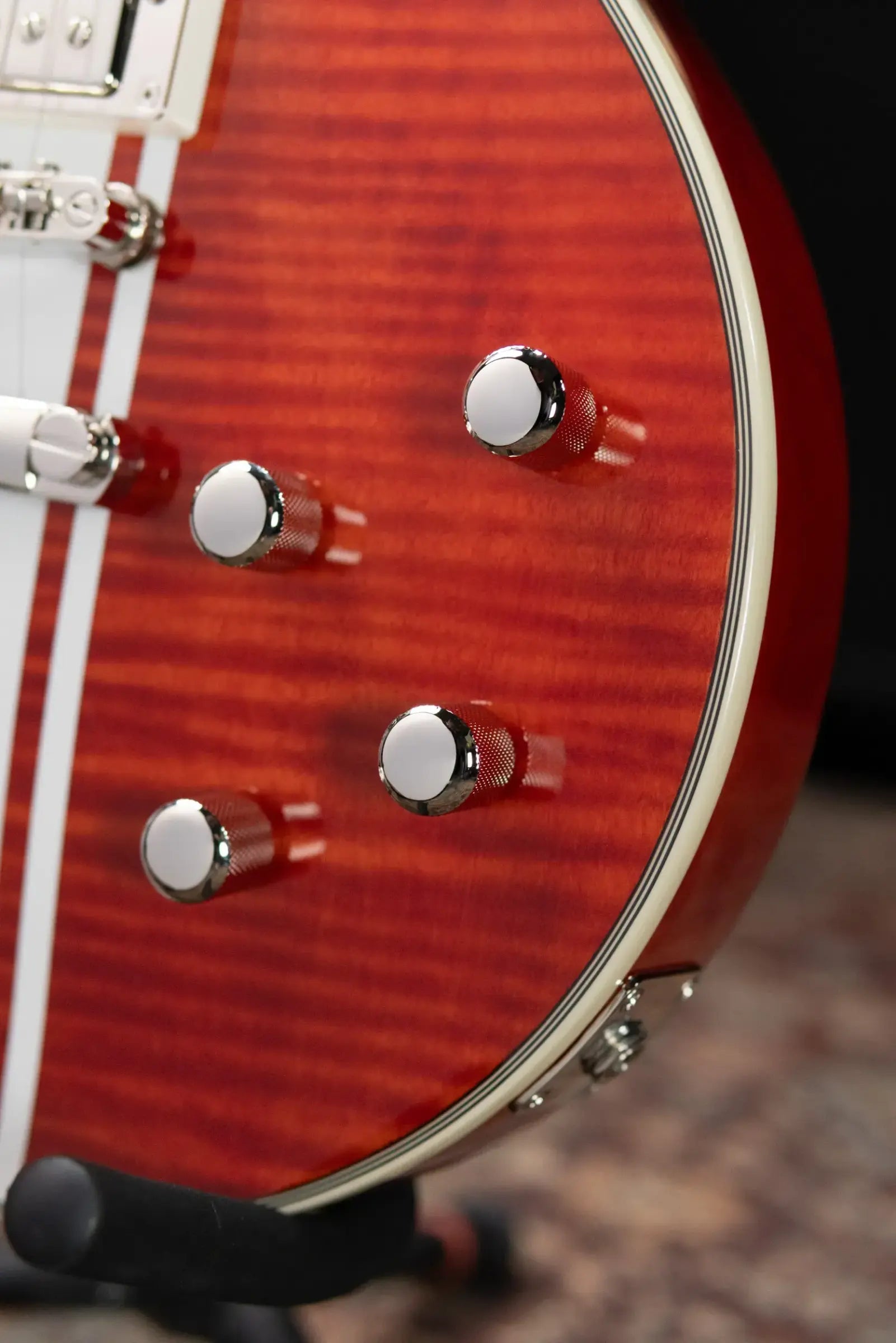 Epiphone Futura Les Paul Custom AAAA Figured Electric Guitar - Rally Red with Gig Bag