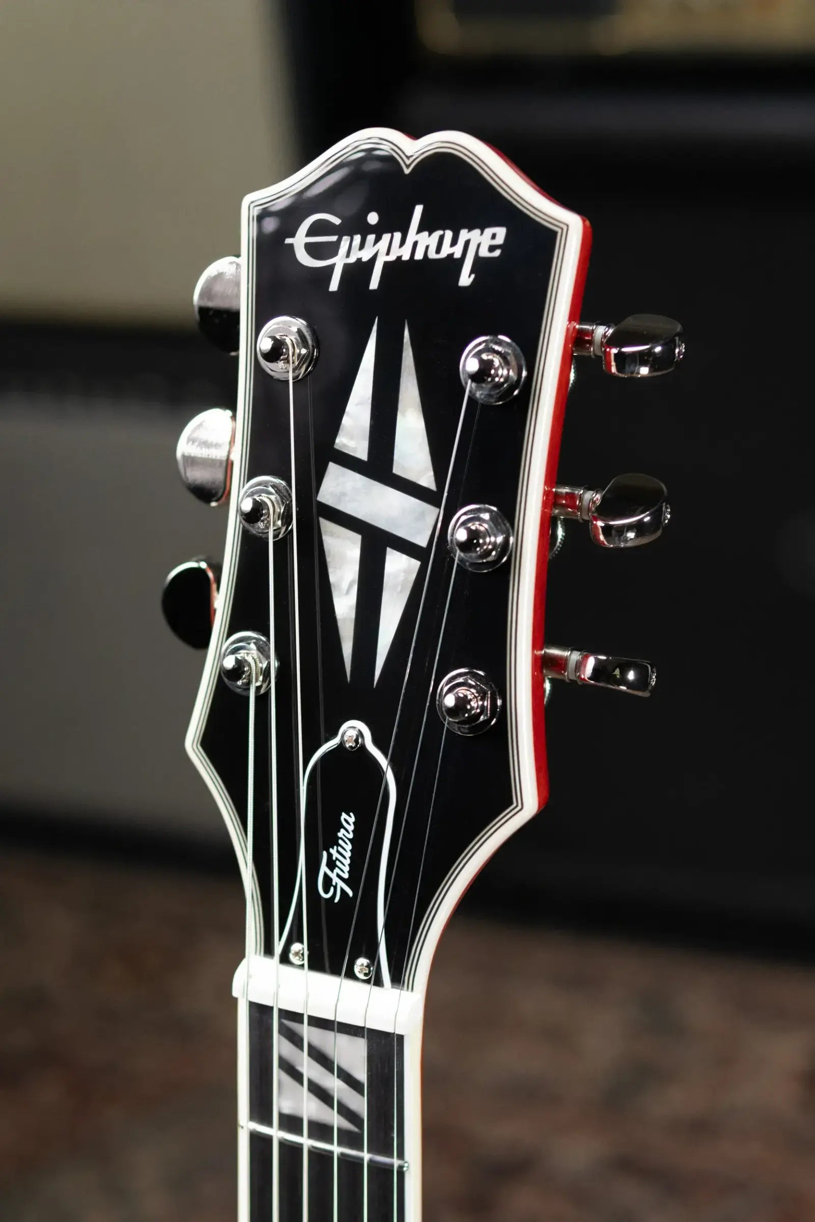Epiphone Futura Les Paul Custom AAAA Figured Electric Guitar - Rally Red with Gig Bag