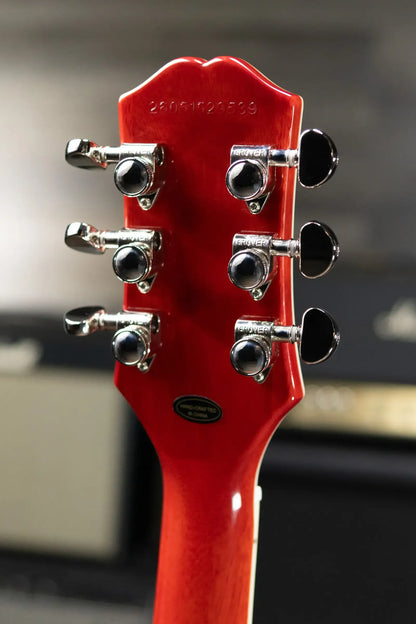 Epiphone Futura Les Paul Custom AAAA Figured Electric Guitar - Rally Red with Gig Bag