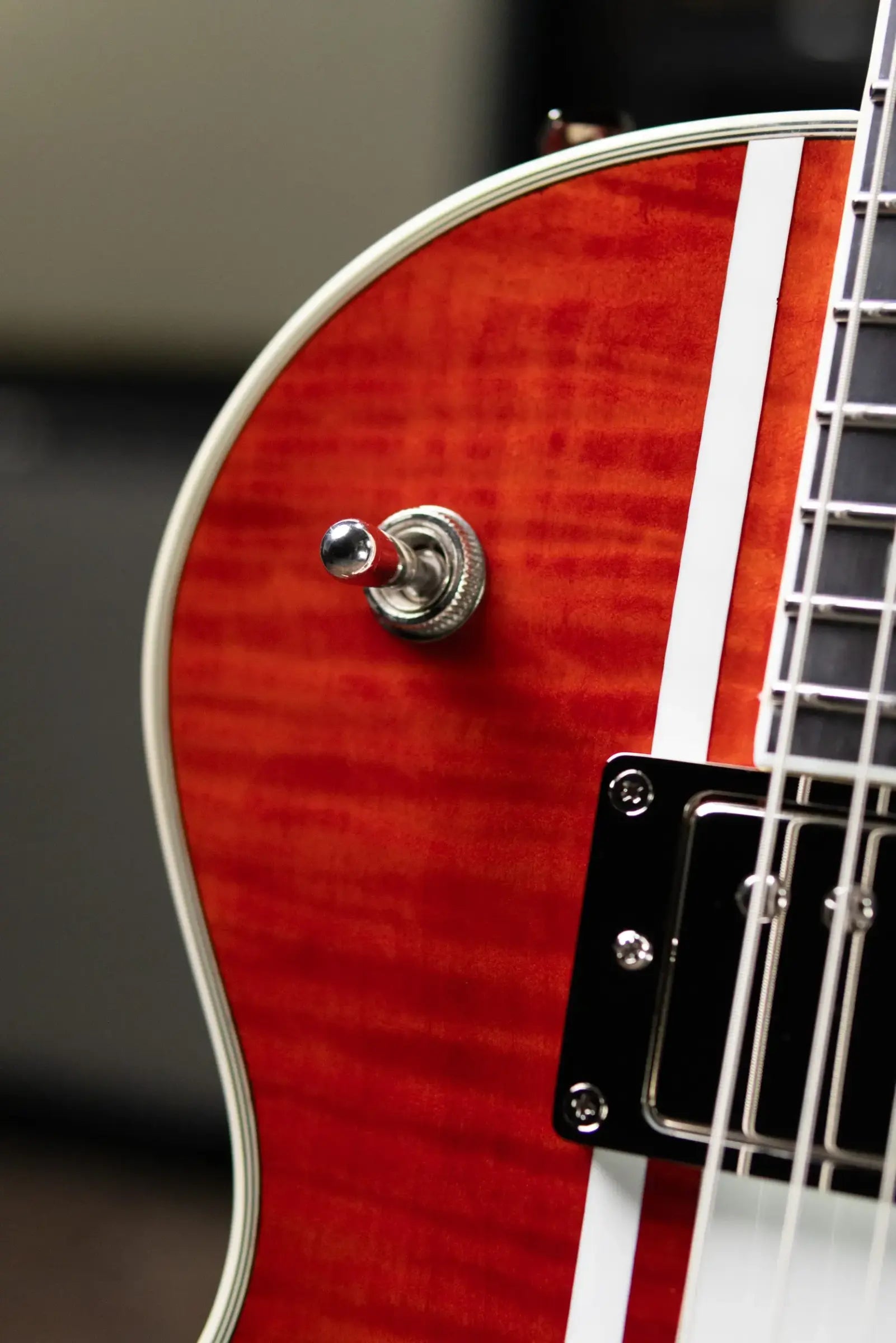 Epiphone Futura Les Paul Custom AAAA Figured Electric Guitar - Rally Red with Gig Bag