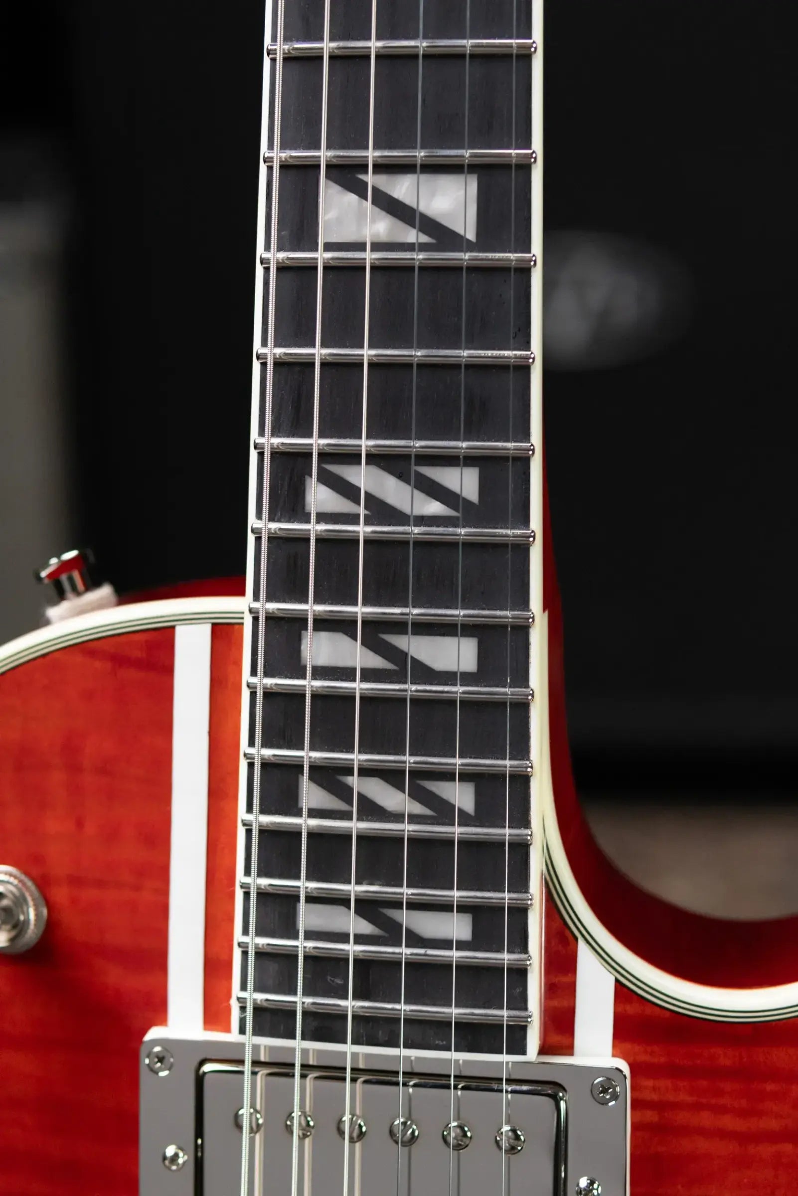 Epiphone Futura Les Paul Custom AAAA Figured Electric Guitar - Rally Red with Gig Bag