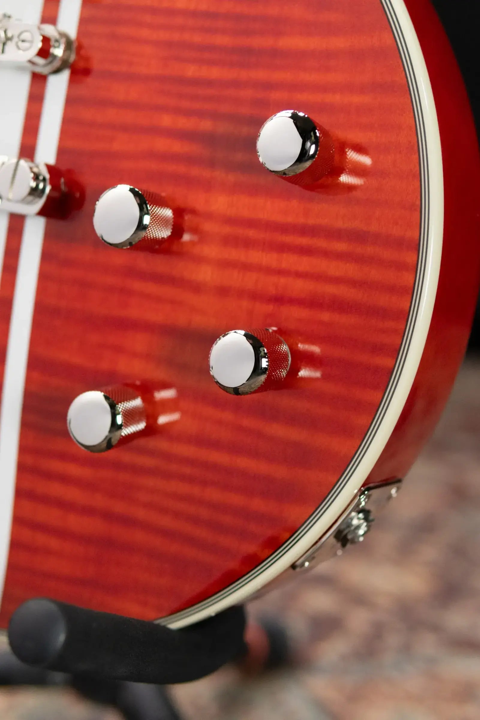 Epiphone Futura Les Paul Custom AAAA Figured Electric Guitar - Rally Red with Gig Bag