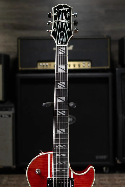 Epiphone Futura Les Paul Custom AAAA Figured Electric Guitar - Rally Red with Gig Bag