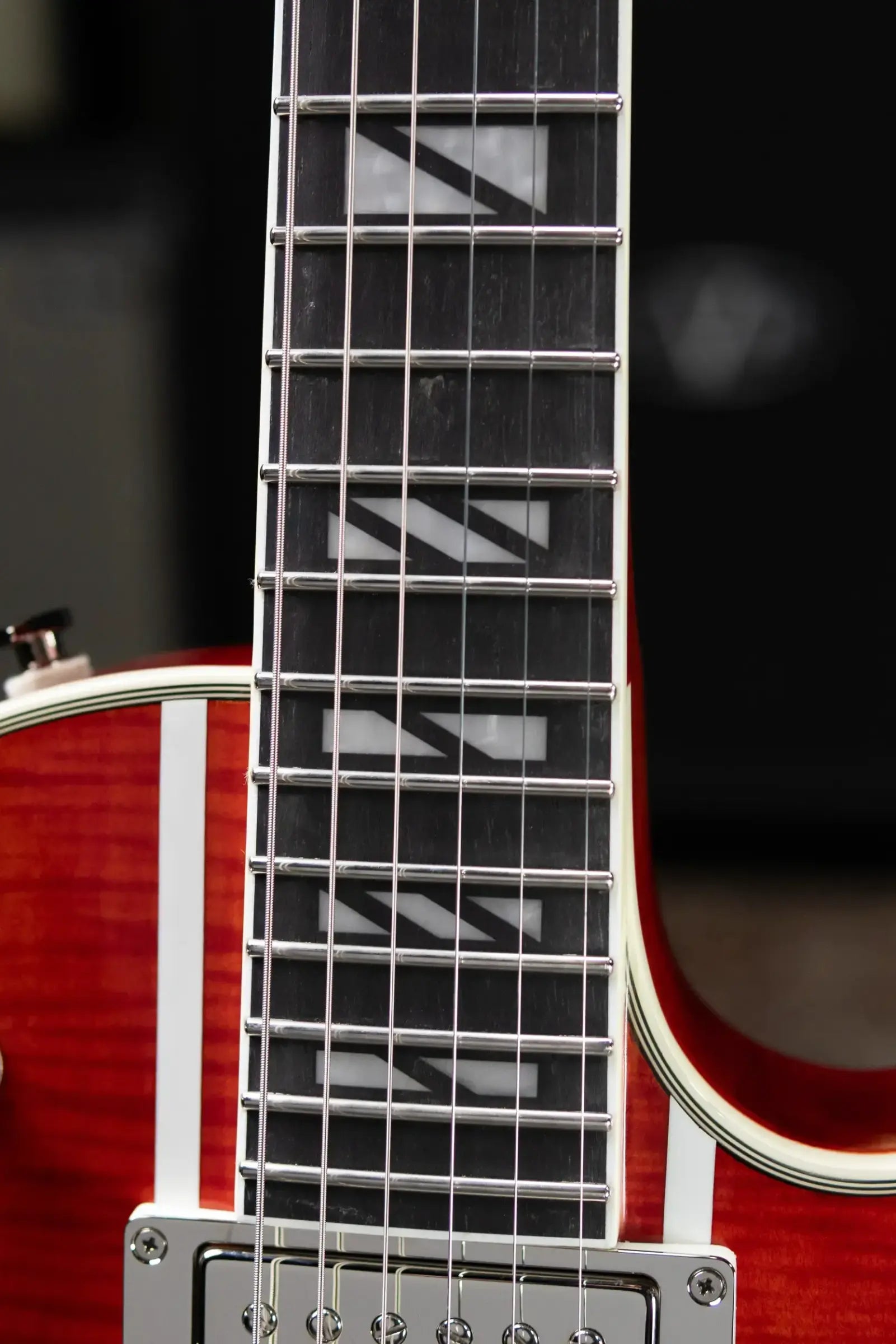Epiphone Futura Les Paul Custom AAAA Figured Electric Guitar - Rally Red with Gig Bag
