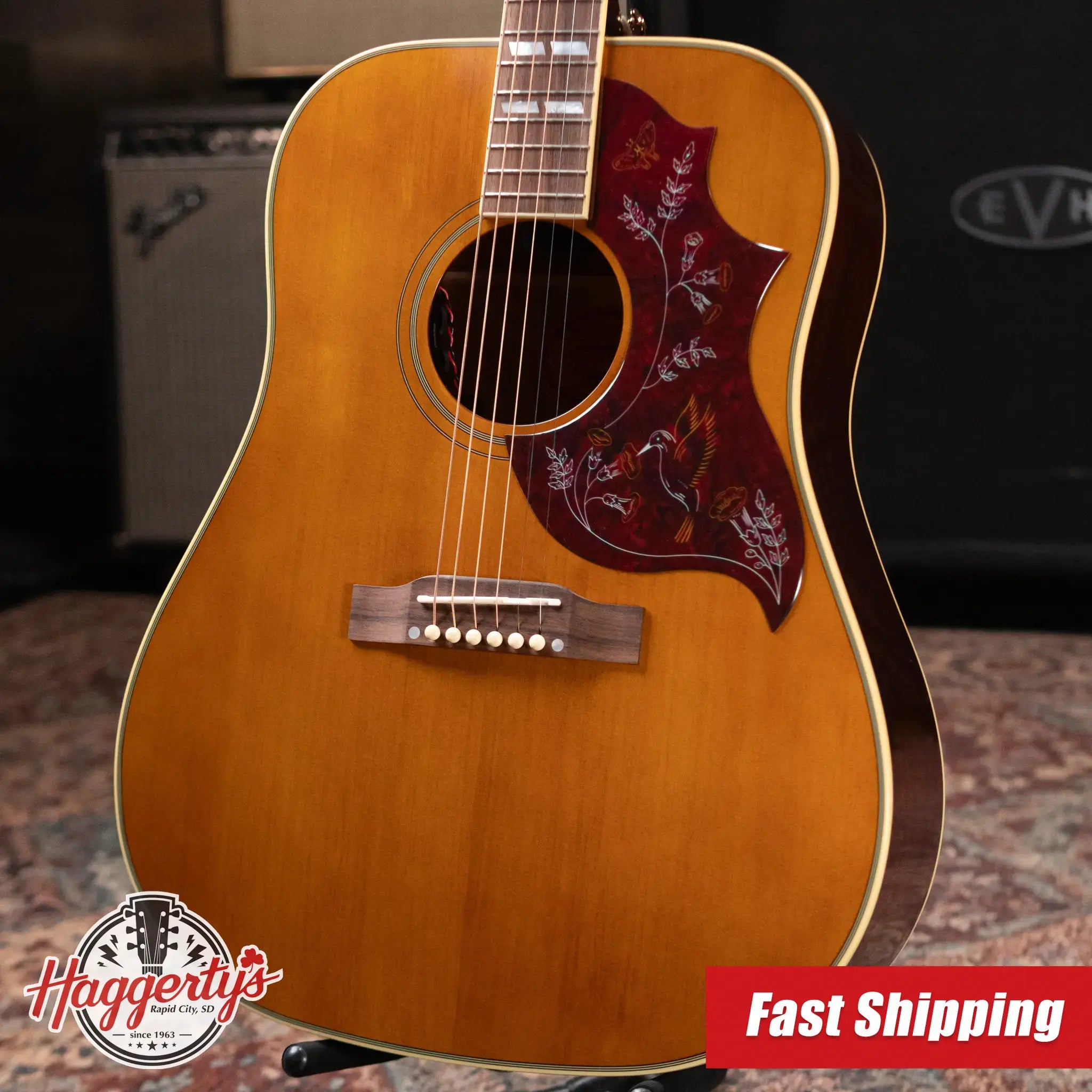 Epiphone Hummingbird Dreadnought Acoustic/Electric Guitar - Aged Natural Antique Gloss