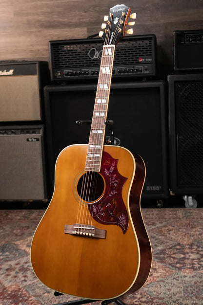 Epiphone Hummingbird Dreadnought Acoustic/Electric Guitar - Aged Natural Antique Gloss