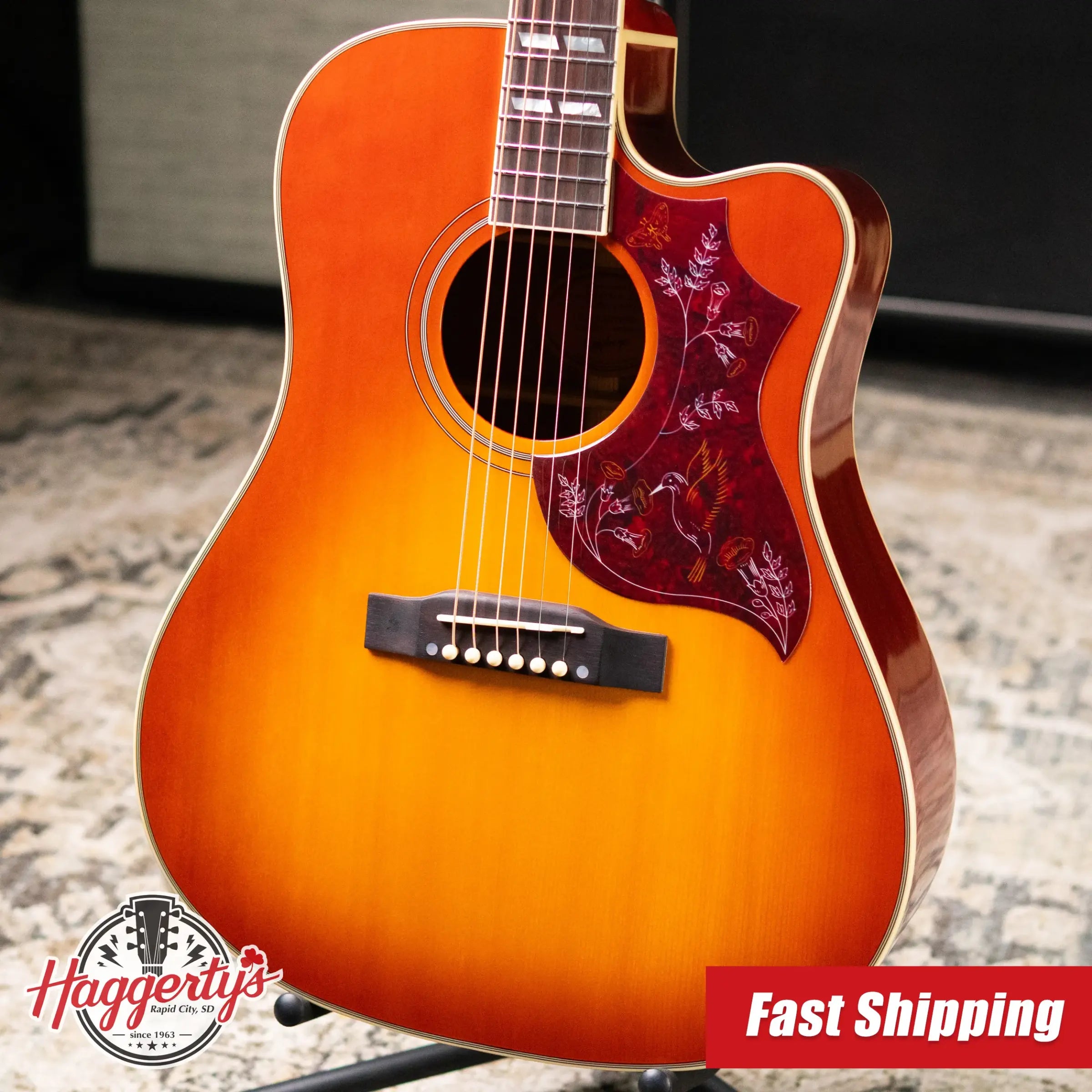 Epiphone Hummingbird Standard EC Acoustic/Electric Guitar - Cherry Sunburst