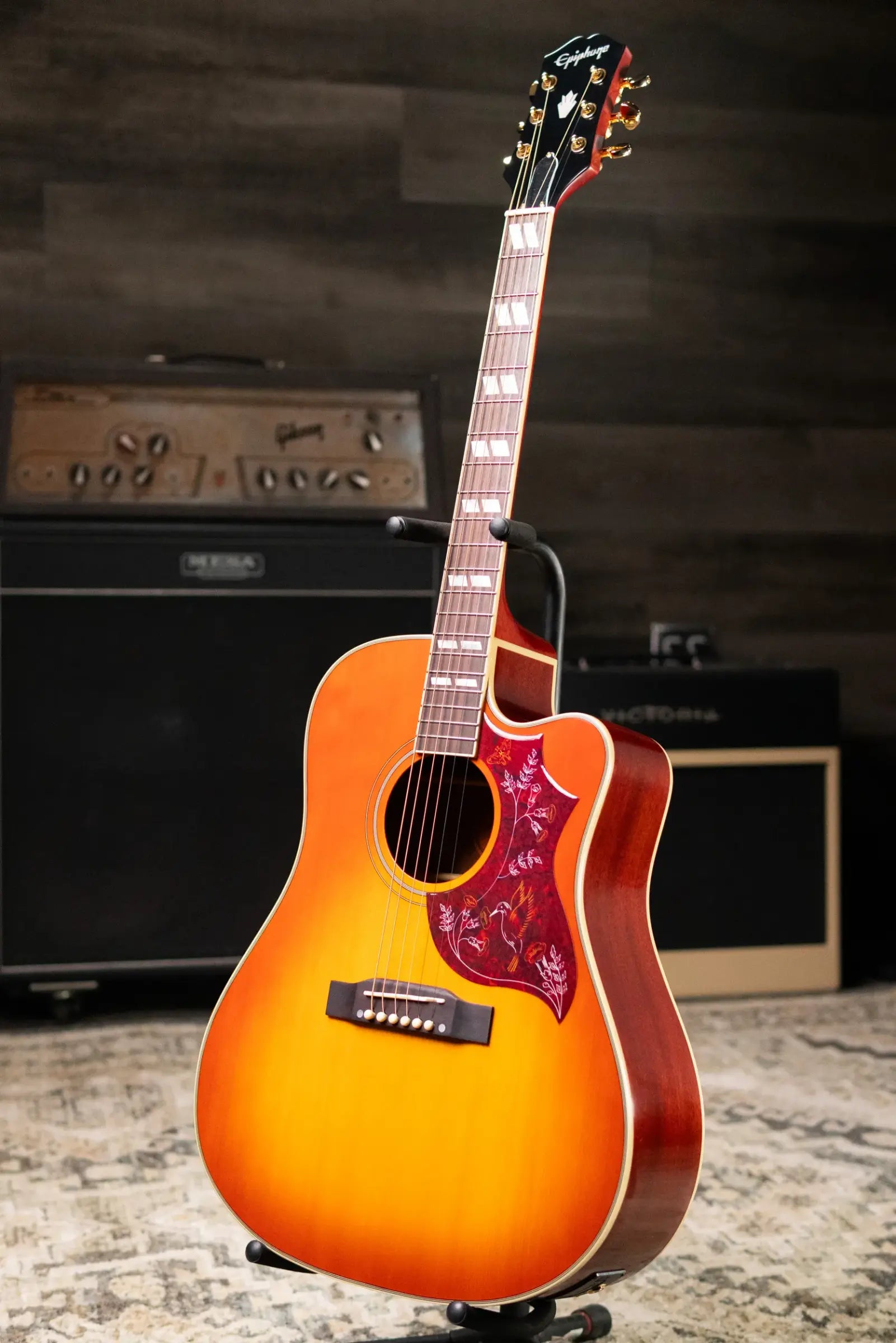 Epiphone Hummingbird Standard EC Acoustic/Electric Guitar - Cherry Sunburst