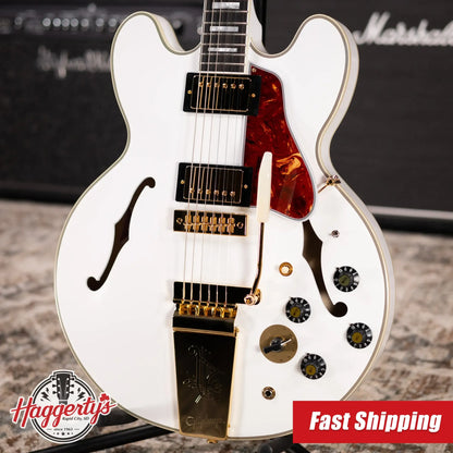 Epiphone IGC Alex Lifeson Signature 1976 ES-355 Reissue Semi-Hollow Electric Guitar - Alpine White with Hardshell Case