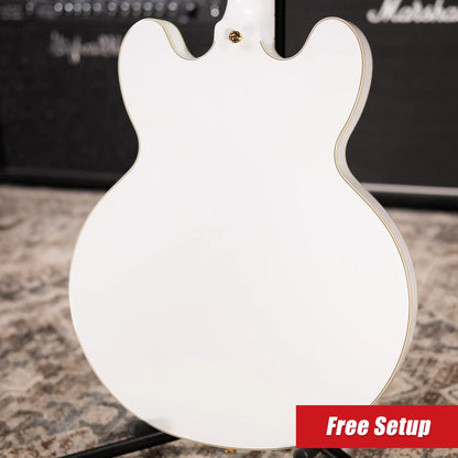 Epiphone IGC Alex Lifeson Signature 1976 ES-355 Reissue Semi-Hollow Electric Guitar - Alpine White with Hardshell Case