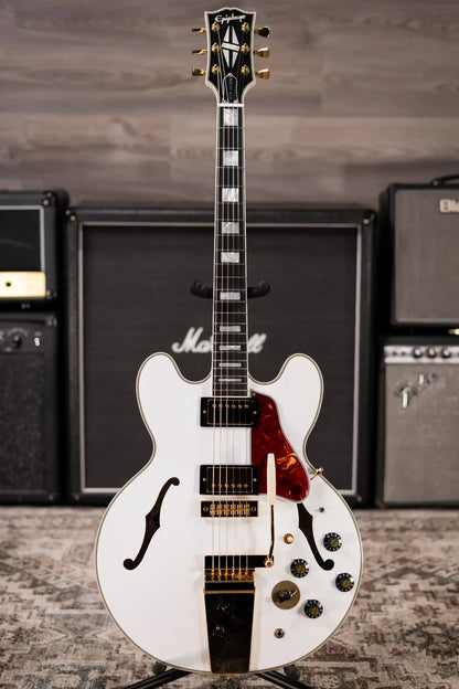 Epiphone IGC Alex Lifeson Signature 1976 ES-355 Reissue Semi-Hollow Electric Guitar - Alpine White with Hardshell Case