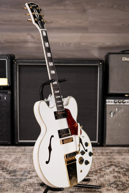 Epiphone IGC Alex Lifeson Signature 1976 ES-355 Reissue Semi-Hollow Electric Guitar - Alpine White with Hardshell Case