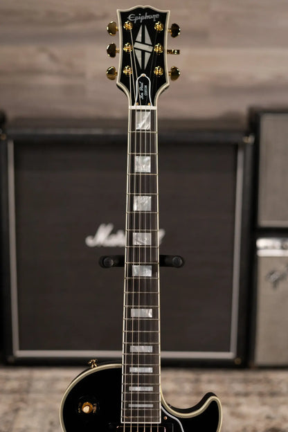 Epiphone Inspired By Gibson Les Paul Custom Electric Guitar - Ebony with Hardshell Case