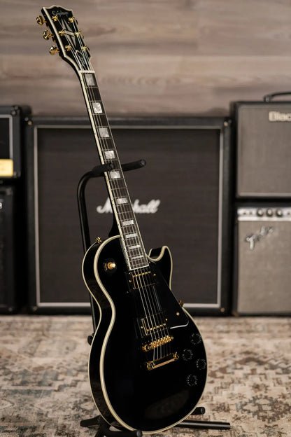 Epiphone Inspired By Gibson Les Paul Custom Electric Guitar - Ebony with Hardshell Case