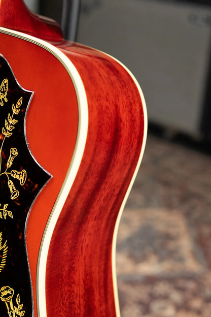 Epiphone Inspired by Gibson 1960 Hummingbird Reissue Acoustic/Electric Guitar - Heritage Cherry Sunburst with Hardshell Case