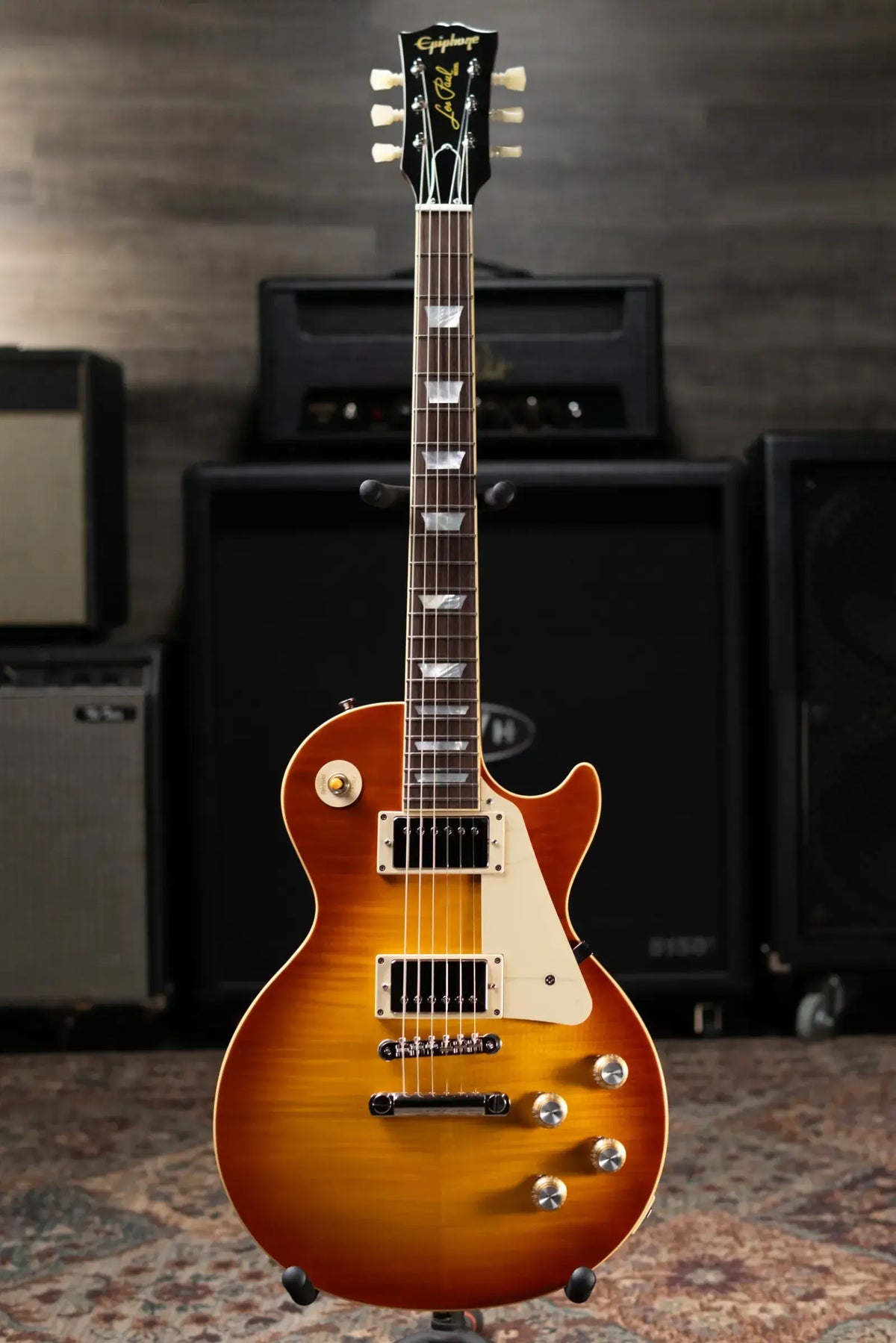 Epiphone Inspired by Gibson 1960 Les Paul Standard Reissue Electric Guitar - Washed Cherry Sunburst with Hardshell Case