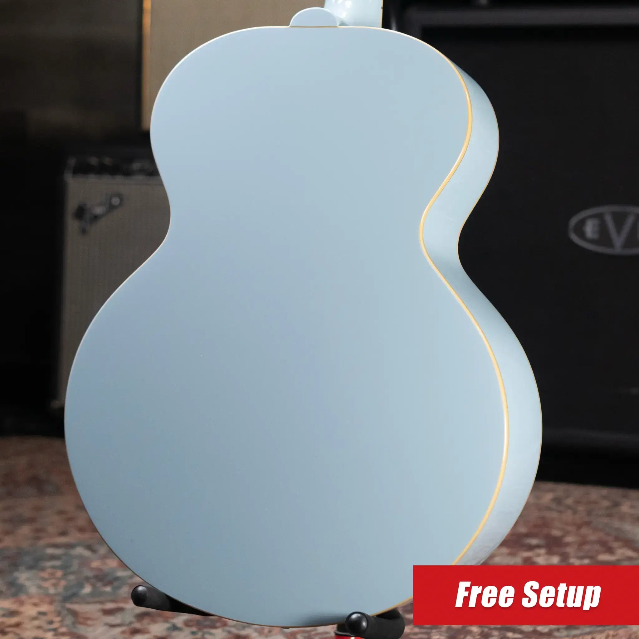 Epiphone Inspired by Gibson J-180 LS Acoustic/Electric Guitar - Frost Blue with Hardshell Case