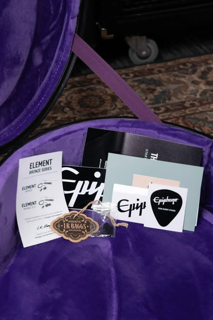 Epiphone Inspired by Gibson J-180 LS Acoustic/Electric Guitar - Frost Blue with Hardshell Case