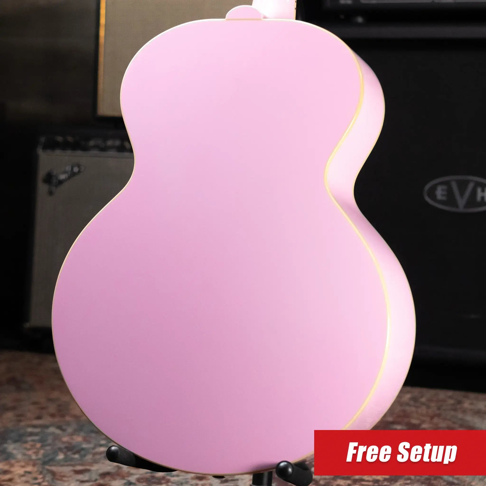 Epiphone Inspired by Gibson J-180 LS Acoustic/Electric Guitar - Pink with Hardshell Case