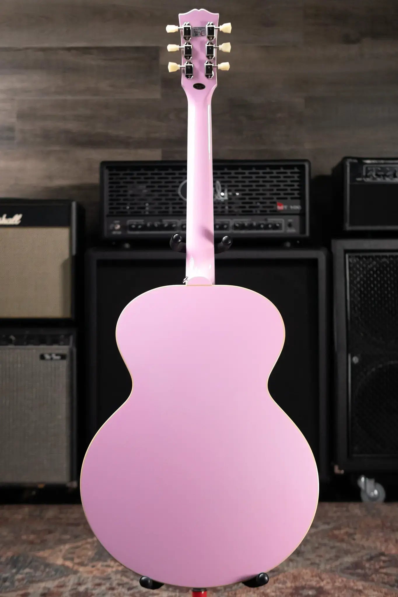 Epiphone Inspired by Gibson J-180 LS Acoustic/Electric Guitar - Pink with Hardshell Case