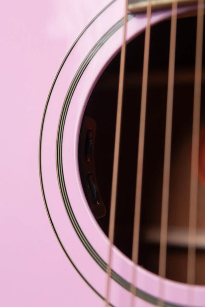 Epiphone Inspired by Gibson J-180 LS Acoustic/Electric Guitar - Pink with Hardshell Case