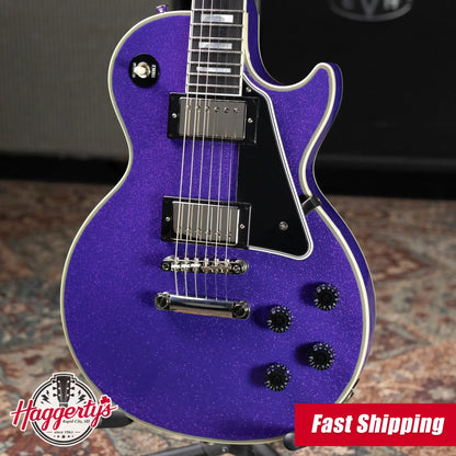 Epiphone Inspired by Gibson Les Paul Custom Electric Guitar - Amethyst Sparkle with Hardshell Case