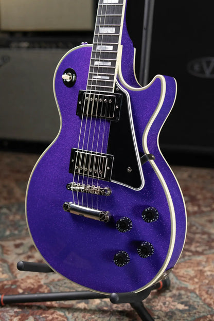 Epiphone Inspired by Gibson Les Paul Custom Electric Guitar - Amethyst Sparkle with Hardshell Case