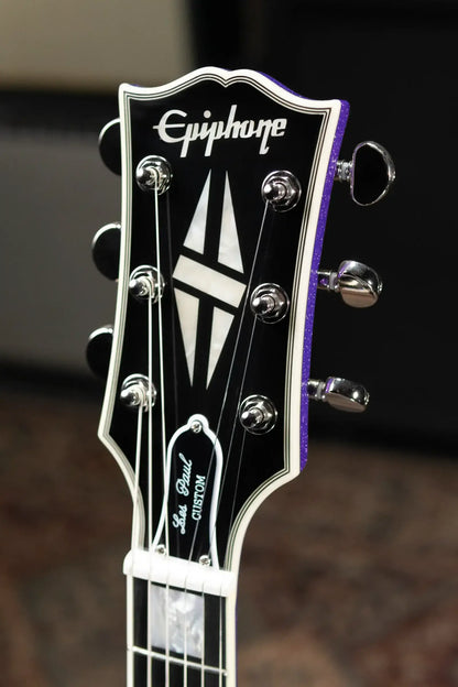 Epiphone Inspired by Gibson Les Paul Custom Electric Guitar - Amethyst Sparkle with Hardshell Case