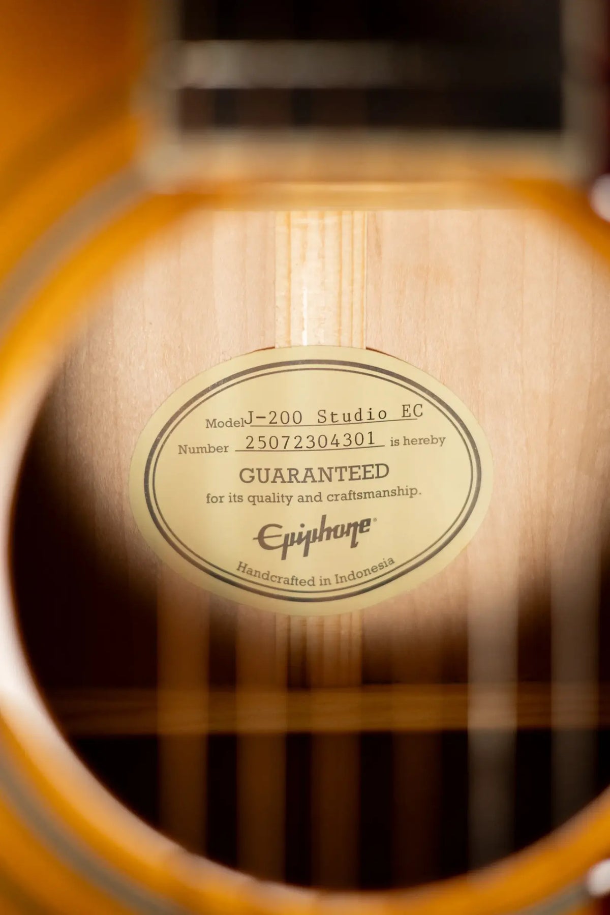 Epiphone J-200 Studio EC Acoustic/Electric Guitar - Antique Natural with Gig Bag