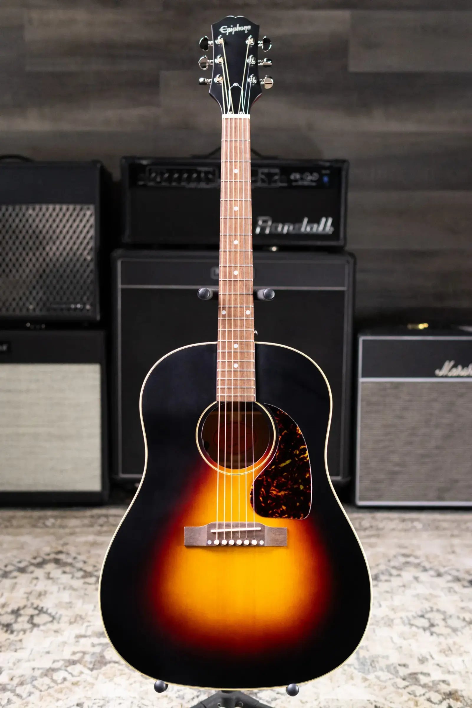 Epiphone J-45 Standard Acoustic/Electric Guitar - Triburst with Gig Bag