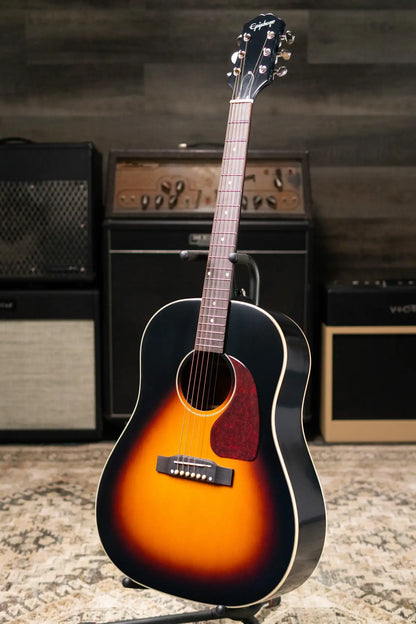 Epiphone J-45 Standard Acoustic/Electric Guitar - Vintage Sunburst with Gig Bag