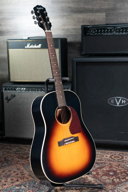 Epiphone J-45 Standard Acoustic/Electric Guitar - Vintage Sunburst with Gig Bag
