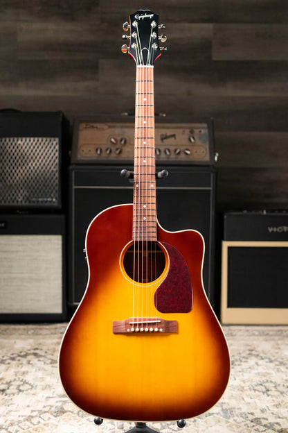 Epiphone J-45 Standard EC Acoustic/Electric Guitar - Honeyburst with Gig Bag
