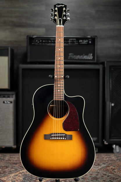 Epiphone J-45 Standard EC Acoustic/Electric Guitar - Vintage Sunburst with Gig Bag