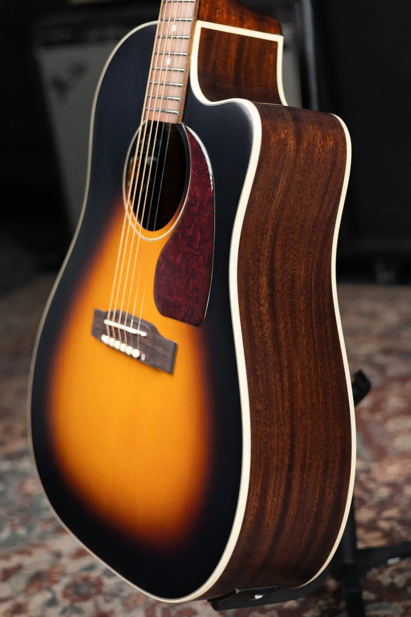 Epiphone J-45 Standard EC Acoustic/Electric Guitar - Vintage Sunburst with Gig Bag