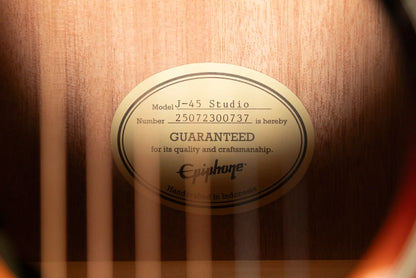 Epiphone J-45 Studio Acoustic/Electric Guitar - Vintage Sunburst