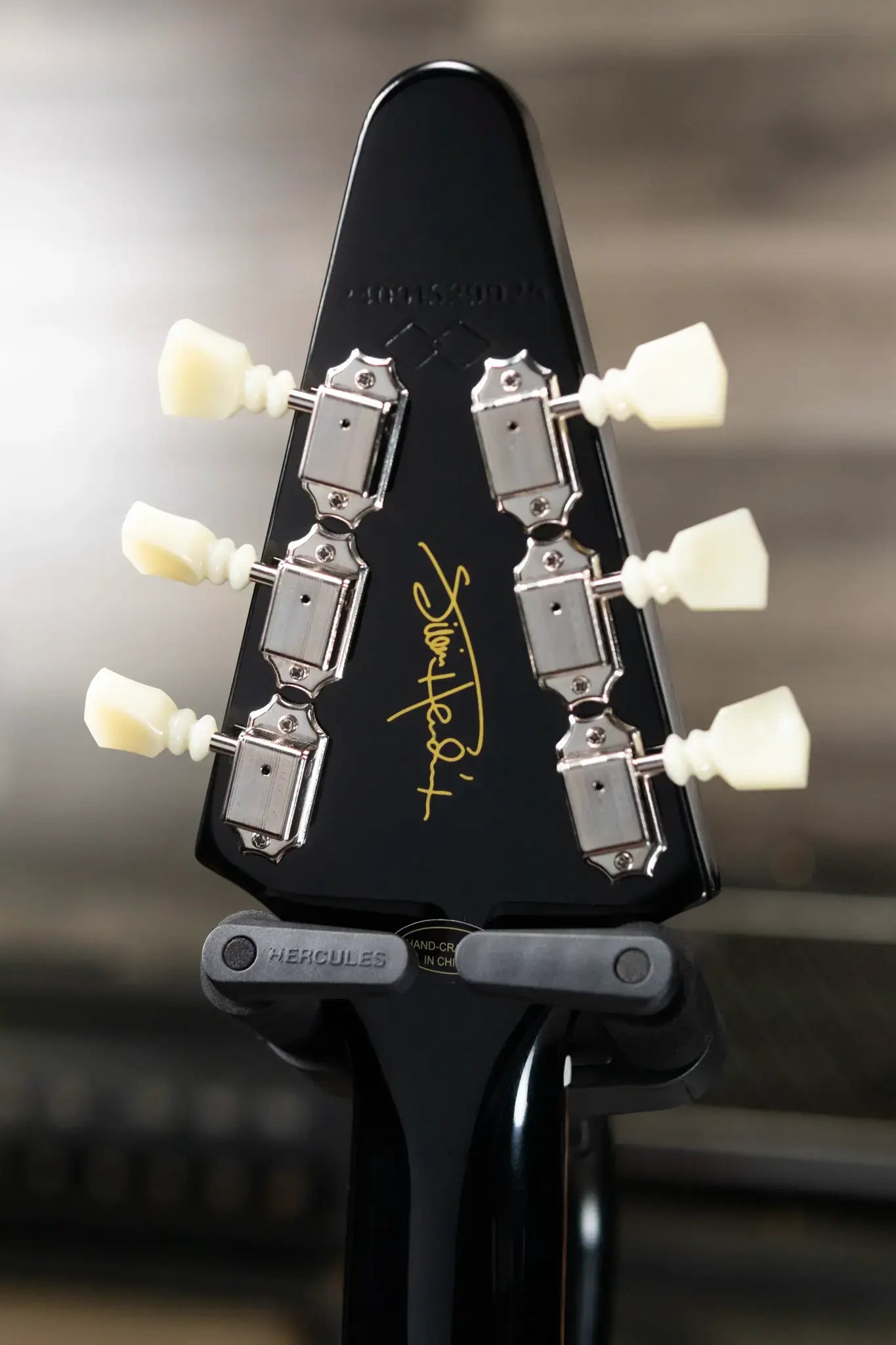 Epiphone Jimi Hendrix "Love Drops" Flying V Electric Guitar - Ebony with Hard Case