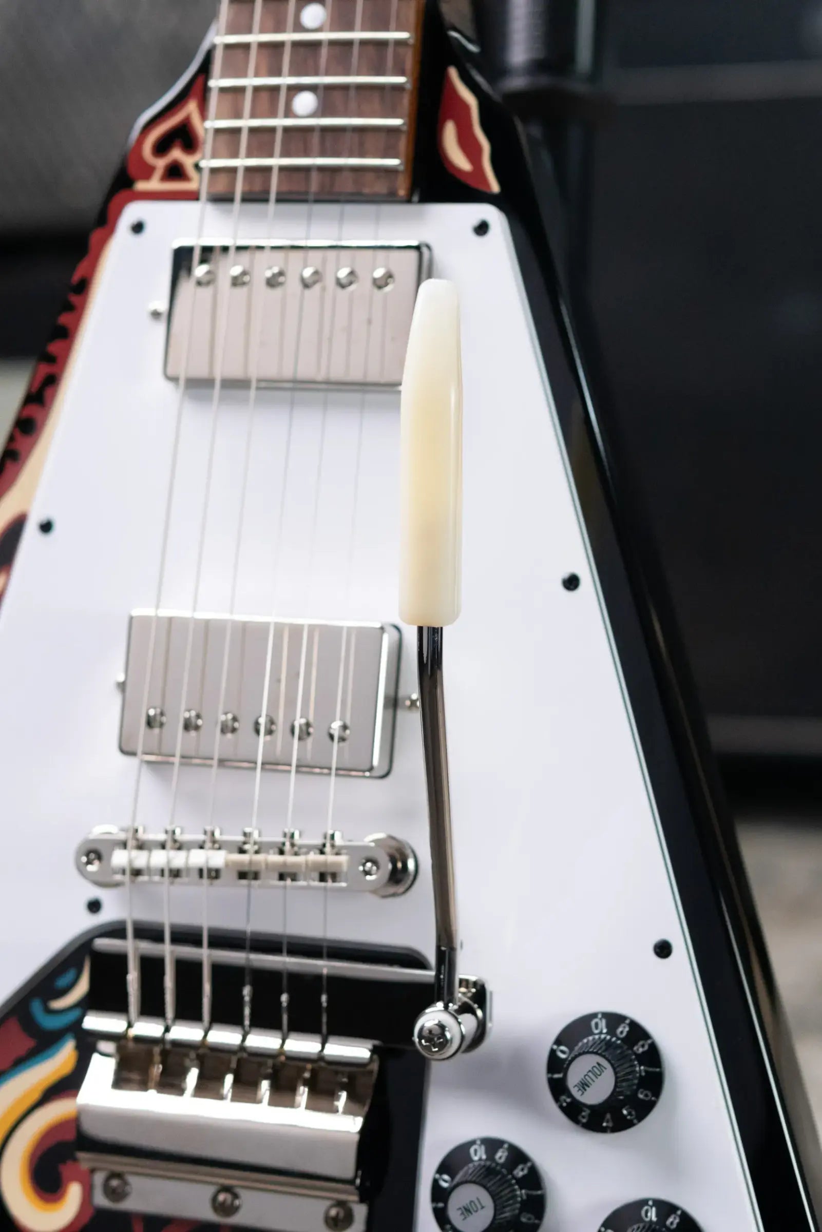 Epiphone Jimi Hendrix "Love Drops" Flying V Electric Guitar - Ebony with Hardshell Case - Floor Model