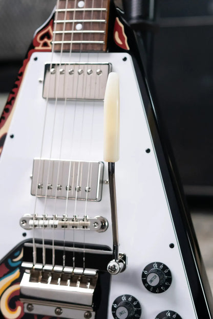 Epiphone Jimi Hendrix "Love Drops" Flying V Electric Guitar - Ebony with Hardshell Case - Floor Model