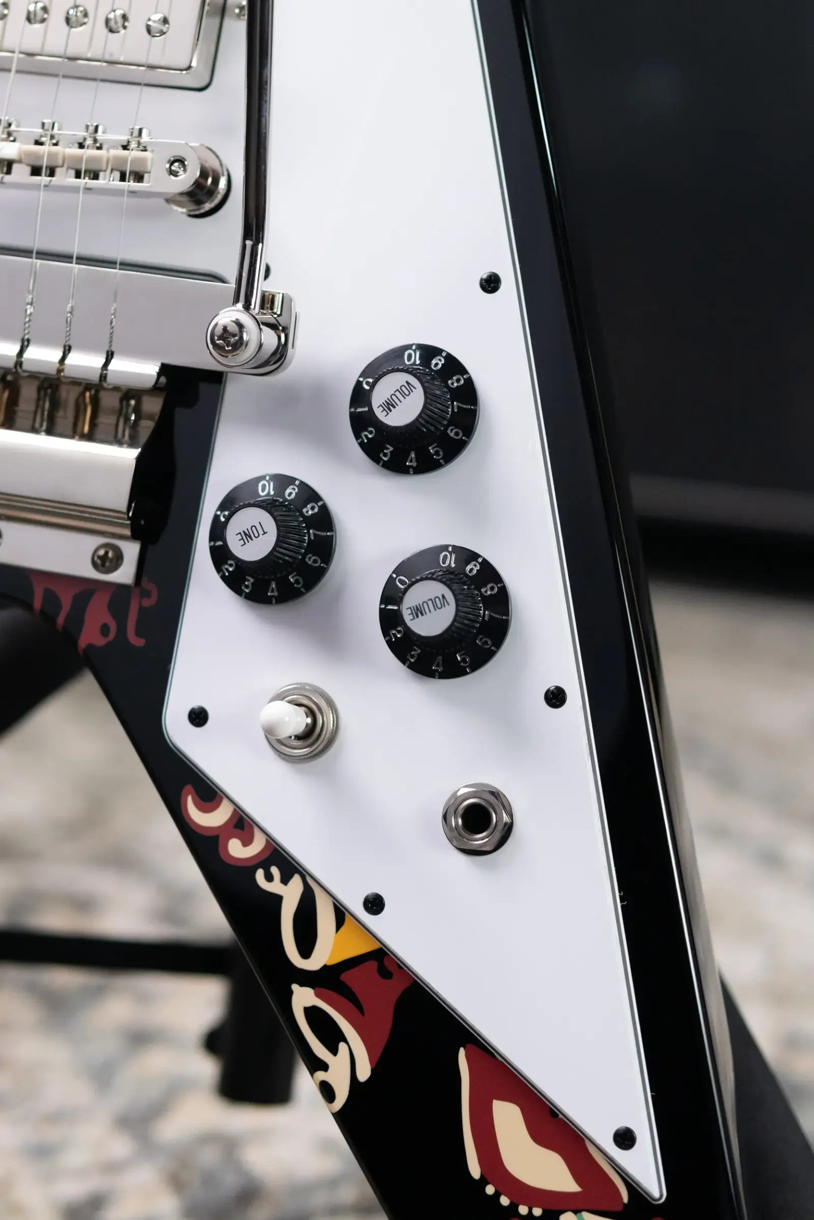 Epiphone Jimi Hendrix "Love Drops" Flying V Electric Guitar - Ebony with Hardshell Case - Floor Model