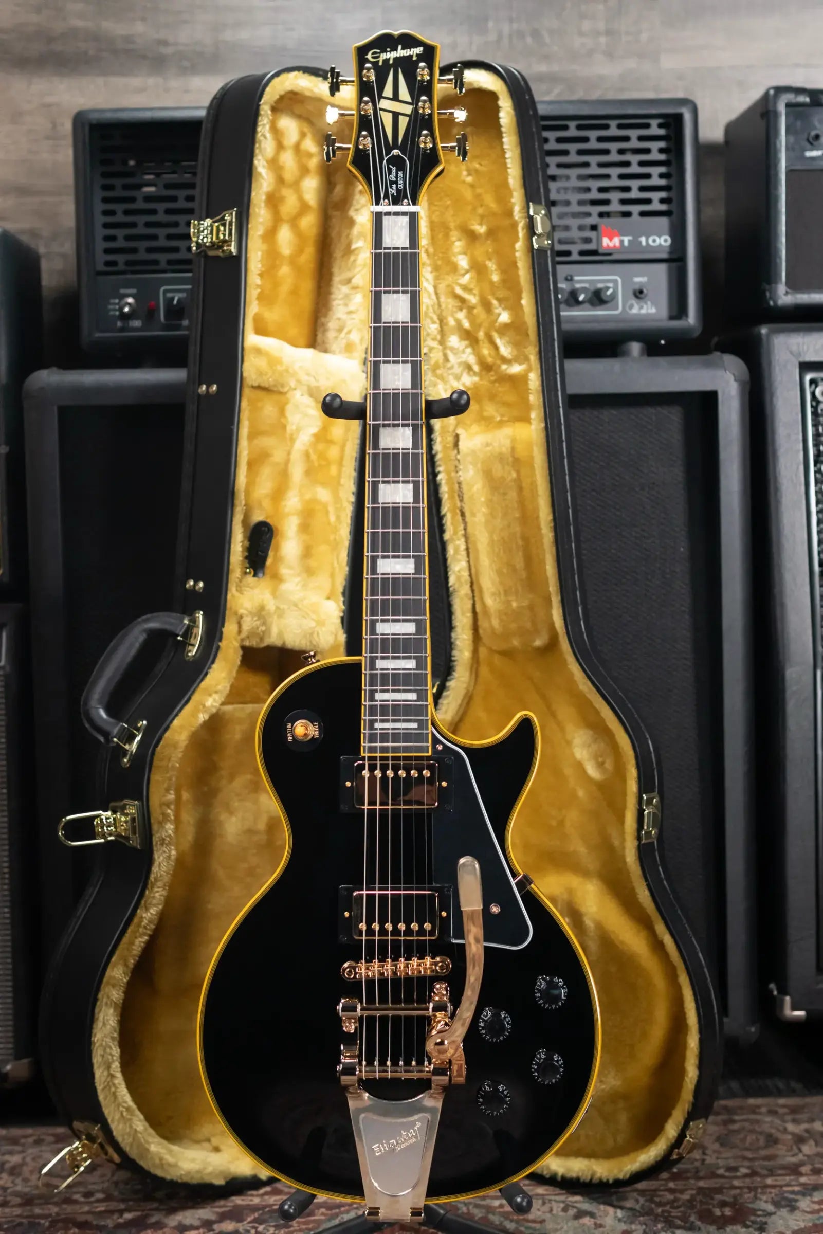 Epiphone Joe Bonamassa 1959 Les Paul Custom Electric Guitar - Antique Ebony with Hardshell Case