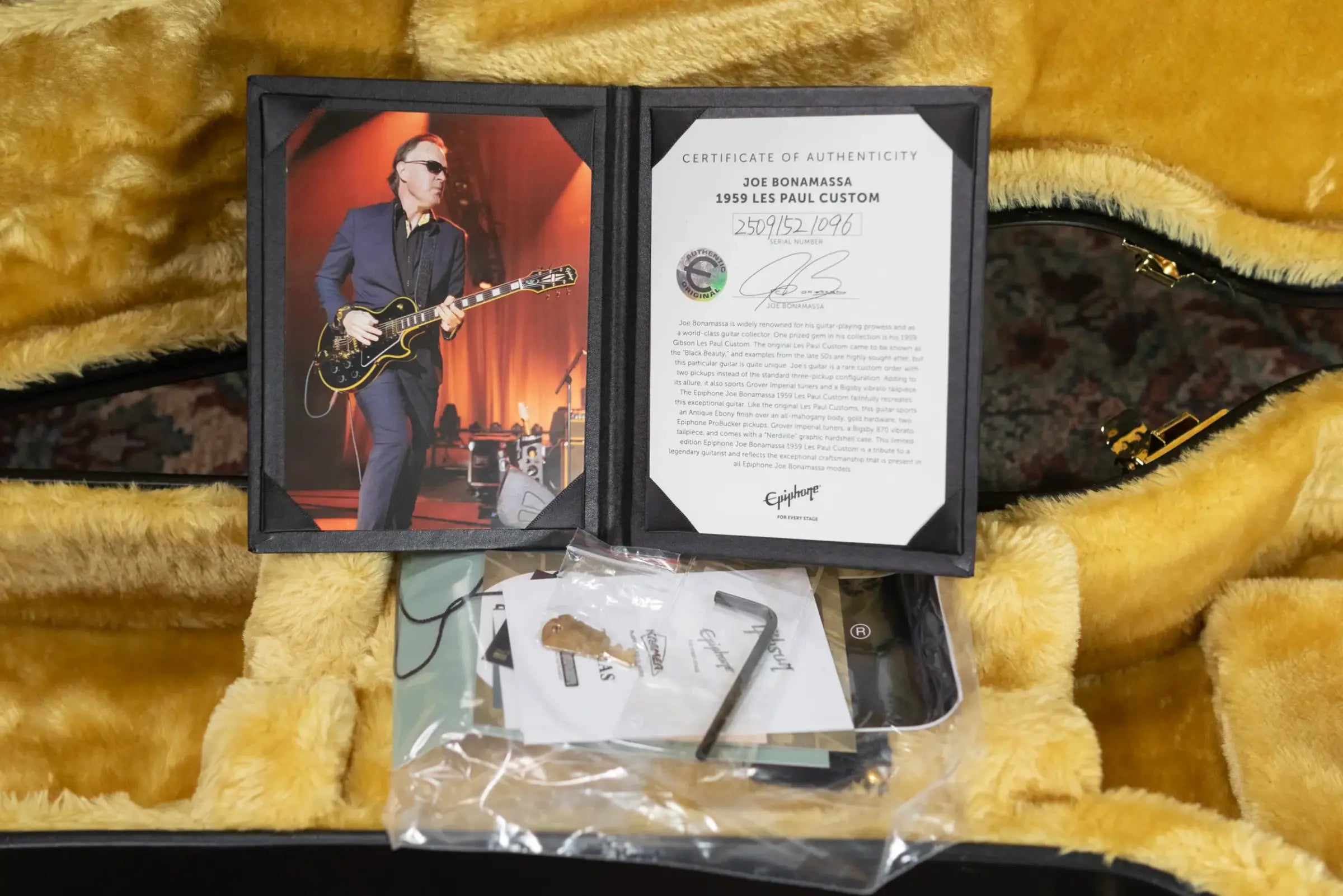 Epiphone Joe Bonamassa 1959 Les Paul Custom Electric Guitar - Antique Ebony with Hardshell Case