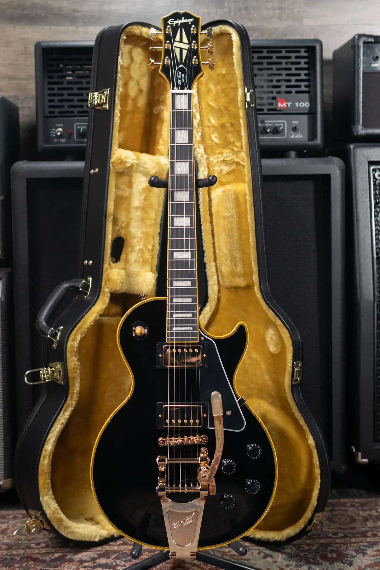 Epiphone Joe Bonamassa 1959 Les Paul Custom Electric Guitar - Antique Ebony with Hardshell Case