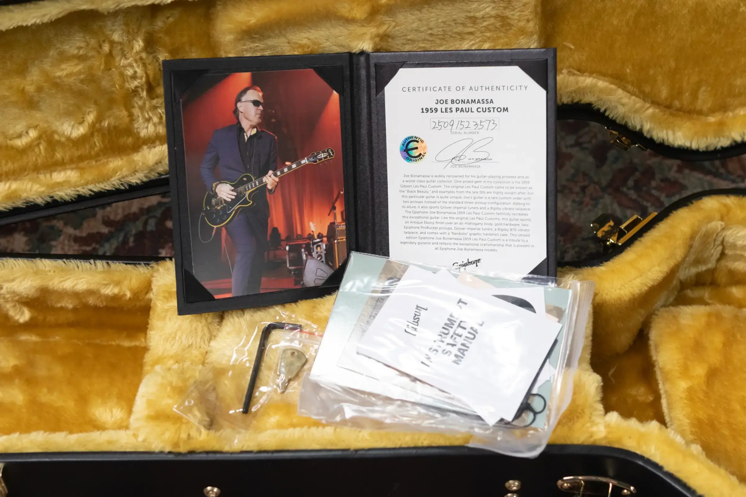 Epiphone Joe Bonamassa 1959 Les Paul Custom Electric Guitar - Antique Ebony with Hardshell Case