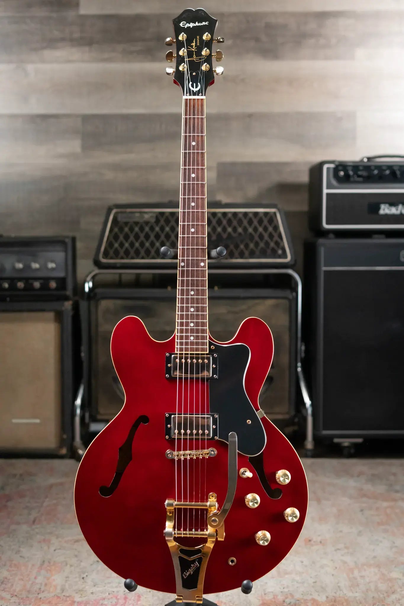Epiphone Jorma Kaukonen Signature JA-Riviera Semi-Hollow Electric Guitar - Cherry with Hardshell Case - Used