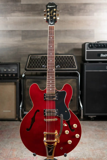 Epiphone Jorma Kaukonen Signature JA-Riviera Semi-Hollow Electric Guitar - Cherry with Hardshell Case - Used