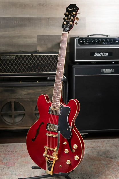 Epiphone Jorma Kaukonen Signature JA-Riviera Semi-Hollow Electric Guitar - Cherry with Hardshell Case - Used
