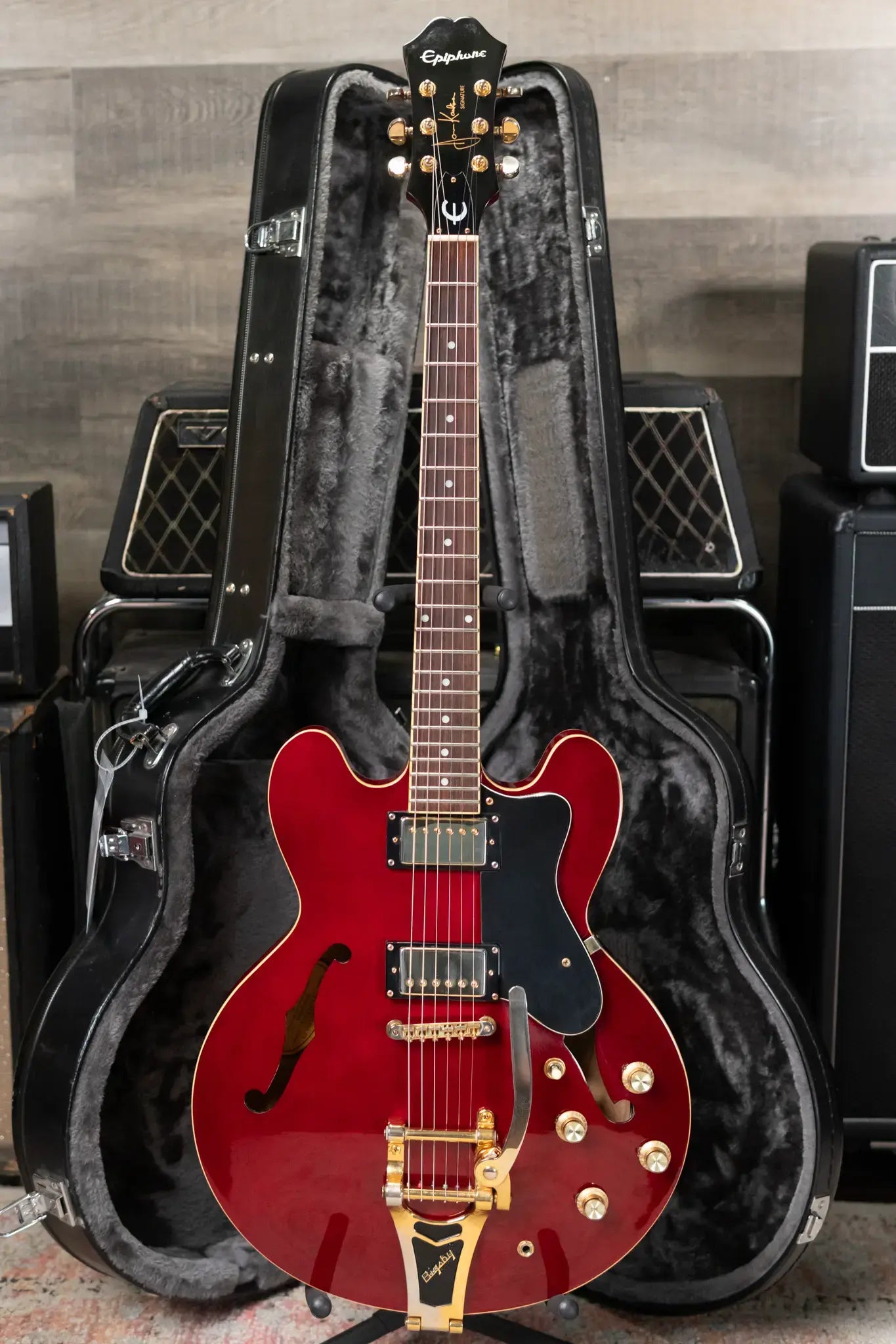 Epiphone Jorma Kaukonen Signature JA-Riviera Semi-Hollow Electric Guitar - Cherry with Hardshell Case - Used