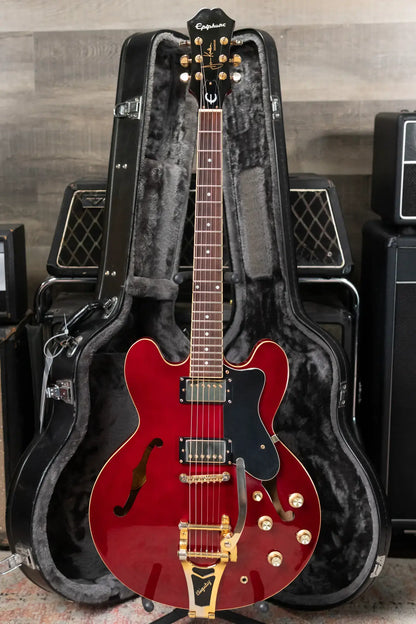 Epiphone Jorma Kaukonen Signature JA-Riviera Semi-Hollow Electric Guitar - Cherry with Hardshell Case - Used