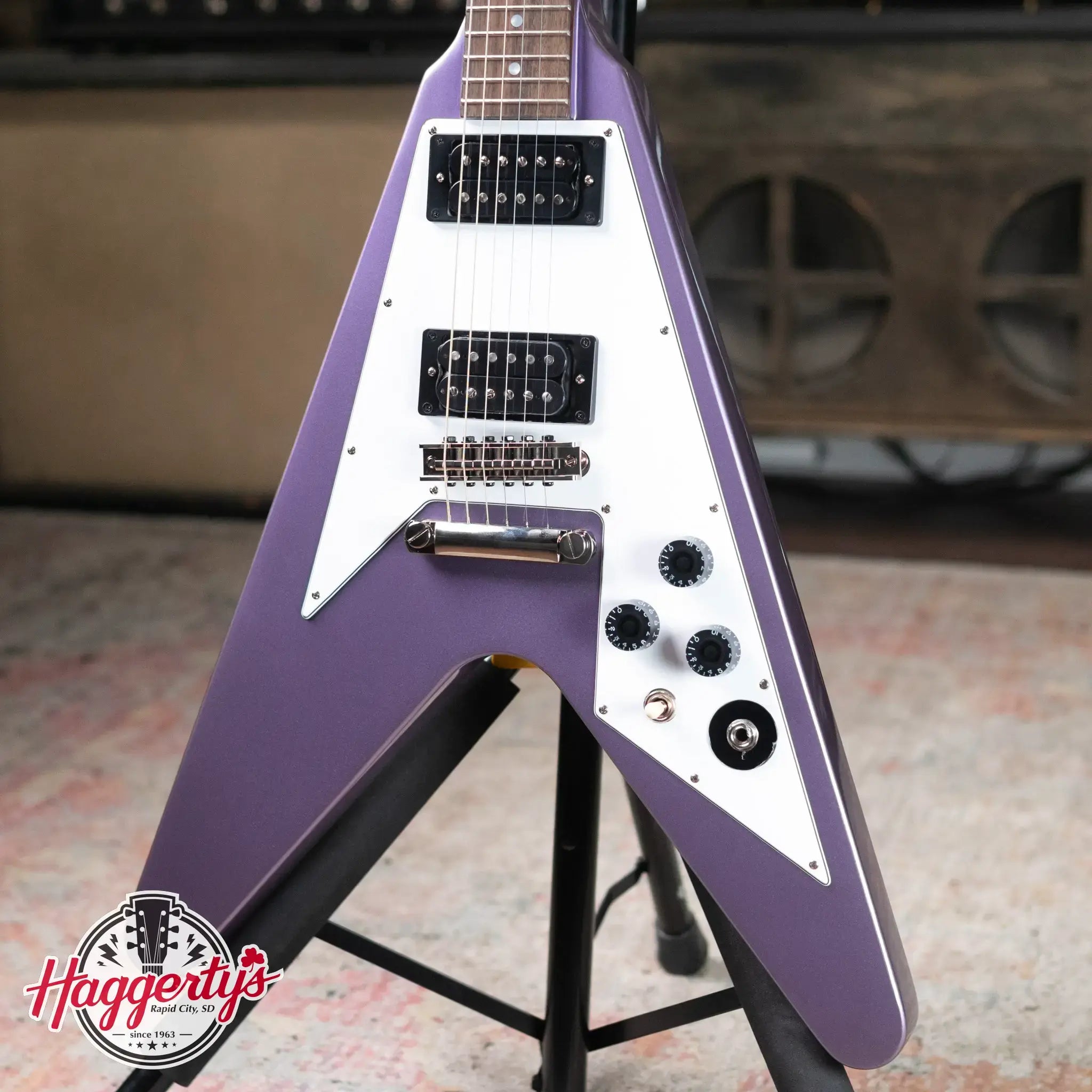 Epiphone Kirk Hammett 1979 Flying V Purple Metallic - Used with Hardshell Case